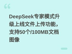 DeepSeek专家模式升级上线文件上传功能，支持50个/100MB文档图像