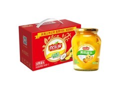 欢乐家900g*2瓶糖水黄桃罐头，满减9折，到手26.9元