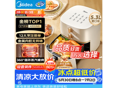 美的5L空气炸锅热卖，到手低至121元！