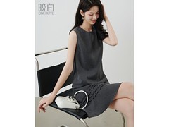 晚白春款亚麻格雷裙149元