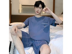 雅鹿男士纯棉薄款家居服套装5折疯抢