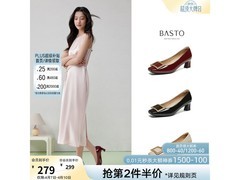 百思图方扣女士高跟鞋224元