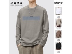 马克华菲纯棉男长袖T恤低至37.41元
