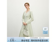 范思蓝恩春款绿裙131元速抢