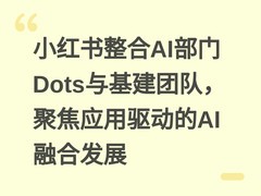 小红书整合AI部门Dots与基建团队，聚焦应用驱动的AI融合发展