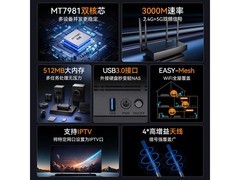 磊科N30PRO AX3000路由器177元