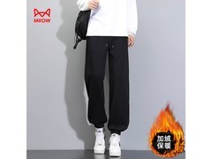 猫人男士秋冬加绒防风束脚裤低至63.05元