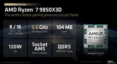CES2026：AMD正式发布锐龙7 9850X3D！加速频率5.6GHz