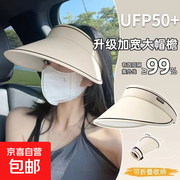 女士清新米色空顶防晒帽，满2.01减2仅5.9元！