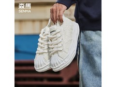 森马男女同款帆布厚底鞋79元