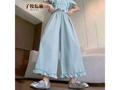 子牧棉麻女士阔腿裤，89减40仅49元