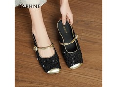 达芙妮亮片女士穆勒鞋，到手仅99.9元！