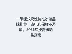 一级能效高性价比冰箱品牌推荐：省电和保鲜不矛盾，2026年按需求选型指南