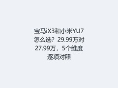 宝马iX3和小米YU7怎么选？29.99万对27.99万，5个维度逐项对照