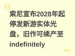 索尼宣布2028年起停发新游实体光盘，旧作可续产至 indefinitely