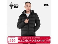 黑冰L码哑黑男款鸭绒羽绒服低至343元