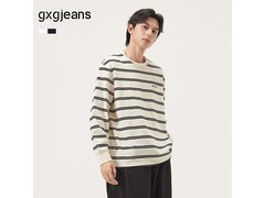 gxgjeans美式条纹T恤立减后86元
