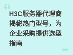 H3C服务器代理商揭秘热门型号，为企业采购提供选型指南