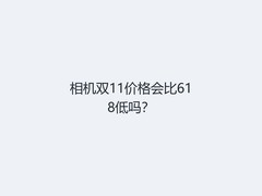 相机双11价格会比618低吗？