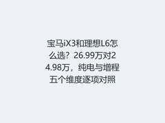 宝马iX3和理想L6怎么选？26.99万对24.98万，纯电与增程五个维度逐项对照