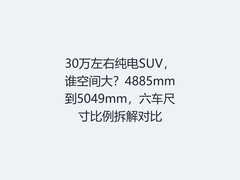 30万左右纯电SUV，谁空间大？4885mm到5049mm，六车尺寸比例拆解对比