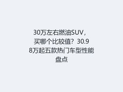 30万左右燃油SUV，买哪个比较值？30.98万起五款热门车型性能盘点