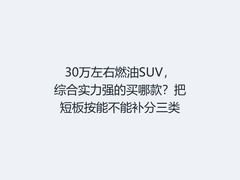 30万左右燃油SUV，综合实力强的买哪款？把短板按能不能补分三类