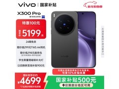 vivo X300 Pro 12GB+256GB纯粹黑版低至4499