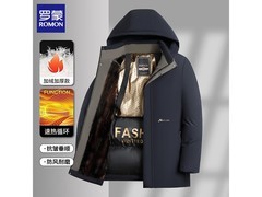 罗蒙男士藏青色加厚棉衣低至79元