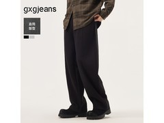 gxgjeans黑色直筒休闲裤