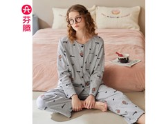 芬腾女士纯棉布朗熊睡衣5折仅84.5元