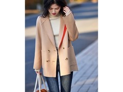 德玛纳撞色翻领呢外套143元