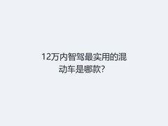 12万内智驾最实用的混动车是哪款？