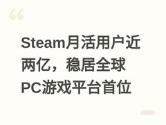 Steam月活用户近两亿，稳居全球PC游戏平台首位