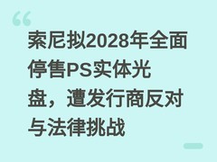 索尼拟2028年全面停售PS实体光盘，遭发行商反对与法律挑战