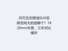 30万左右燃油SUV后排空间大的选哪个？1920mm车宽，三车对比横评