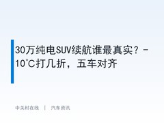 30万纯电SUV续航谁最真实？-10℃打几折，五车对齐