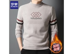 罗蒙男士米驼色加绒毛衣到手仅64.3元