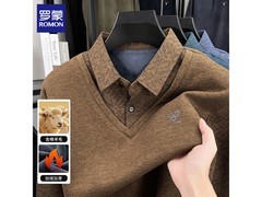 罗蒙男士羊毛加绒针织衫64.3元抢