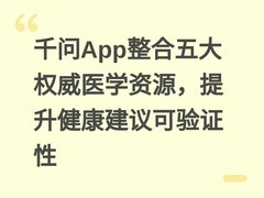 千问App整合五大权威医学资源，提升健康建议可验证性