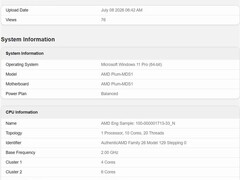 AMD Zen 6 APU工程样品现身Geekbench，10核混合架构性能大幅提升