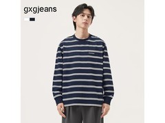 gxgjeans美式撞色条纹T恤