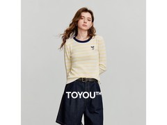 初语羊毛条纹针织衫月黑活动5折疯抢