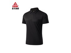 匹克男士黑色L码速干polo衫低至29元
