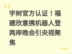 宇树官方认证！福建欣意携机器人登两岸晚会引央视聚焦
