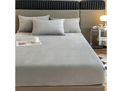 京东180x200cm石英灰牛奶绒床笠低至59元