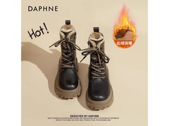 达芙妮厚底加绒马丁靴124元抢