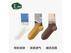 松山棉店大艺术家潮袜3双装5折抢