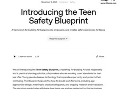 OpenAI发布青少年安全蓝图强化未成年保护