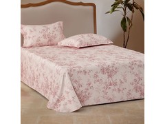 水星家纺A类长绒棉香槟粉床单5折抢